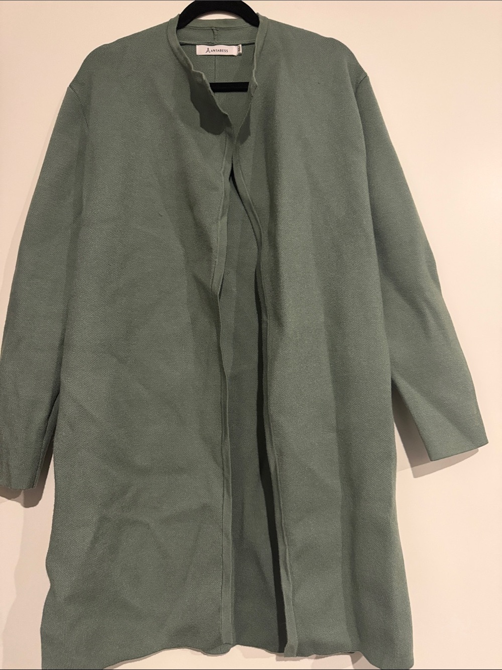 Anrabess Dusty Sage Collarless Open Coat
